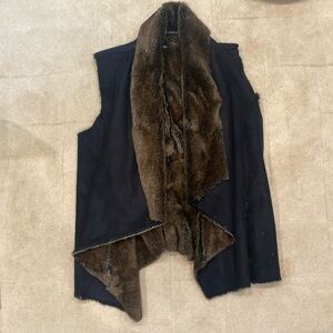 Aqua Bloomingdales faux fur shearling vest